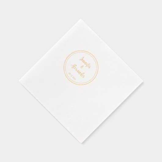 Élégant mariage monogrammé Foil empilé serviettes (Droite)