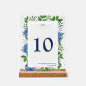 Élégant Mariage Monogramme Hydrangeas Bleu Or (Recto)