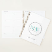 Élégant Mariage Monogramme Turquoise (Devant avec enveloppe)