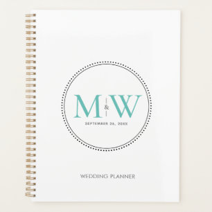 Élégant Mariage Monogramme Turquoise