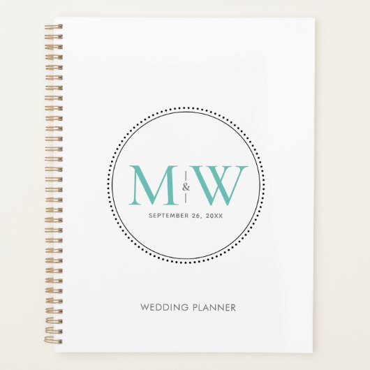 Élégant Mariage Monogramme Turquoise (Devant)