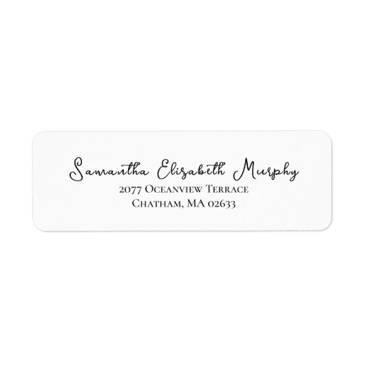 Élégant Mariage Moyen Retourner Étiquettes d'adres (Devant)