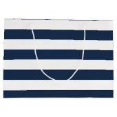 Elégant Mariage Navy Blue Stripes Sac personnalisé (Dos)