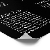 Élégant Mariage noir 10 Tableau de siège (Coin)