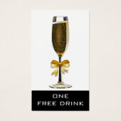 Élégant Mariage noir et blanc Billet de boisson gr (Devant)