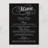 Elégant Mariage Noir Et Blanc Modèles Menu (Devant)
