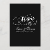 Elégant Mariage Noir Et Blanc Modèles Menu (Dos)