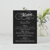 Elégant Mariage Noir Et Blanc Modèles Menu (Debout devant)
