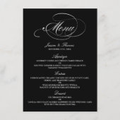 Elégant Mariage Noir Et Blanc Modèles Menu (Devant)