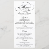 Elégant Mariage Noir Et Blanc Modèles Menu (Devant)