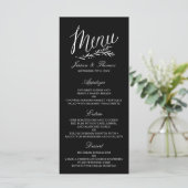 Elégant Mariage Noir Et Blanc Modèles Menu (Debout devant)