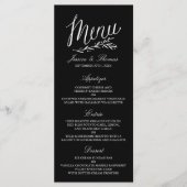 Elégant Mariage Noir Et Blanc Modèles Menu (Devant)