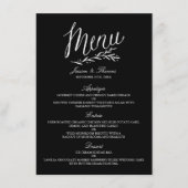 Elégant Mariage Noir Et Blanc Modèles Menu (Devant)