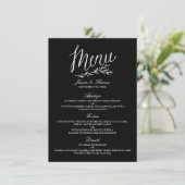 Elégant Mariage Noir Et Blanc Modèles Menu (Debout devant)