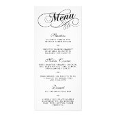 Elégant Mariage Noir Et Blanc Modèles Menu (Devant)