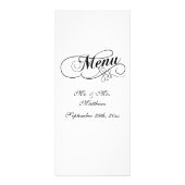 Elégant Mariage Noir Et Blanc Modèles Menu (Dos)