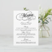 Elégant Mariage Noir Et Blanc Modèles Menu (Debout devant)