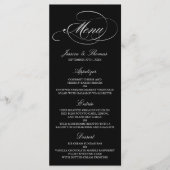 Elégant Mariage Noir Et Blanc Modèles Menu (Devant)