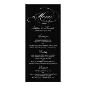 Elégant Mariage Noir Et Blanc Modèles Menu (Devant)