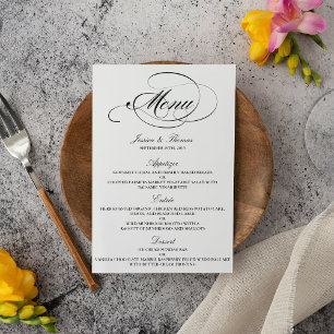 Elégant Mariage Noir Et Blanc Modèles Menu