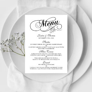 Elégant Mariage Noir Et Blanc Modèles Menu