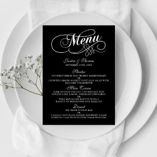 Elégant Mariage Noir Et Blanc Modèles Menu