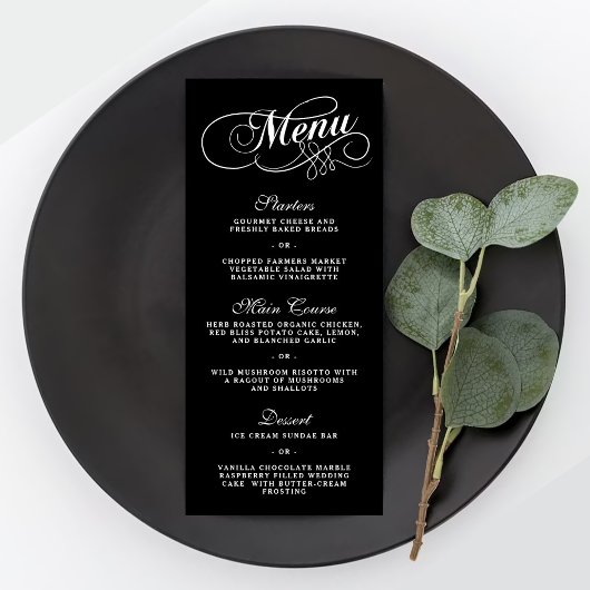 Elégant Mariage Noir Et Blanc Modèles Menu