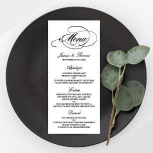 Elégant Mariage Noir Et Blanc Modèles Menu