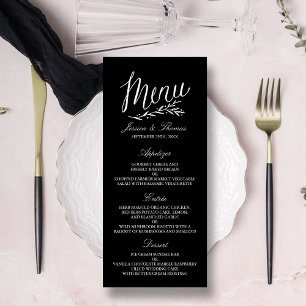 Elégant Mariage Noir Et Blanc Modèles Menu