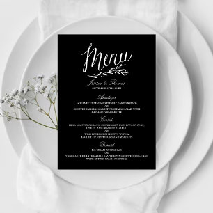 Elégant Mariage Noir Et Blanc Modèles Menu