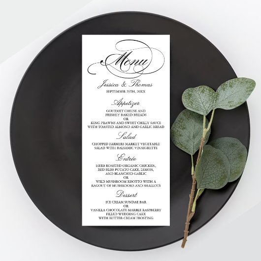 Elégant Mariage Noir Et Blanc Modèles Menu