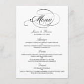 Elégant Mariage Noir Et Blanc Modèles Menu (Devant)