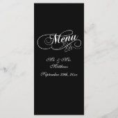 Elégant Mariage Noir Et Blanc Modèles Menu (Dos)
