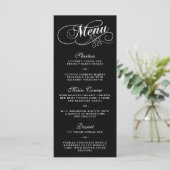 Elégant Mariage Noir Et Blanc Modèles Menu (Debout devant)