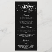 Elégant Mariage Noir Et Blanc Modèles Menu (Devant)