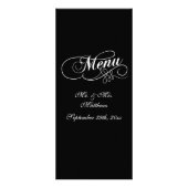 Elégant Mariage Noir Et Blanc Modèles Menu (Dos)