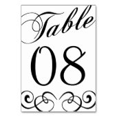 Élégant Mariage noir et blanc Numéro de table (Dos)