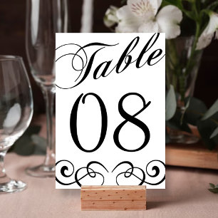 Élégant Mariage noir et blanc Numéro de table