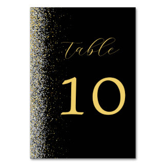 Élégant Mariage noir et or Numéro de table