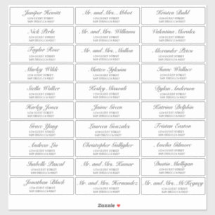 Élégant Mariage noir Étiquettes de adresse invités