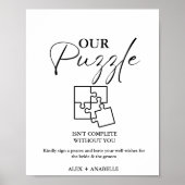 Élégant Mariage noir Puzzle Livre d'or (Devant)