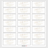 Elégant Mariage or Étiquettes de adresse invités (Feuille)