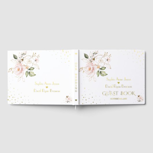 Élégant Mariage or Fleurs Roses Bleues (Complet)