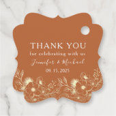 Élégant Mariage or Merci Favoriser les étiquettes (Dos)