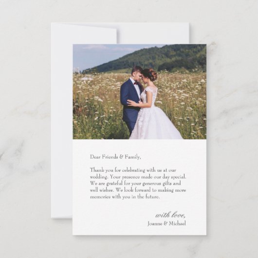 Elégant Mariage par script Carte de remerciements  (Dos)