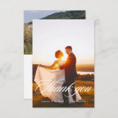 Elégant Mariage par script Carte de remerciements  (Devant / Derrière)