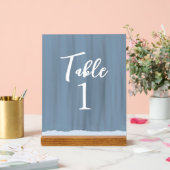 Élégant Mariage peint bleu ardoise Numéro de table (Mariage)