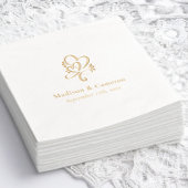 Élégant Mariage Personnalisé Gold Foil serviettes 