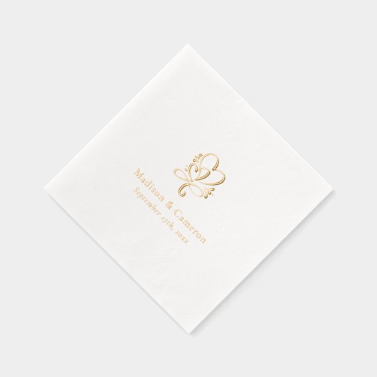 Élégant Mariage Personnalisé Gold Foil serviettes  (Droite)