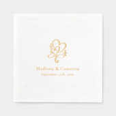 Élégant Mariage Personnalisé Gold Foil serviettes  (Recto)